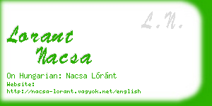 lorant nacsa business card
